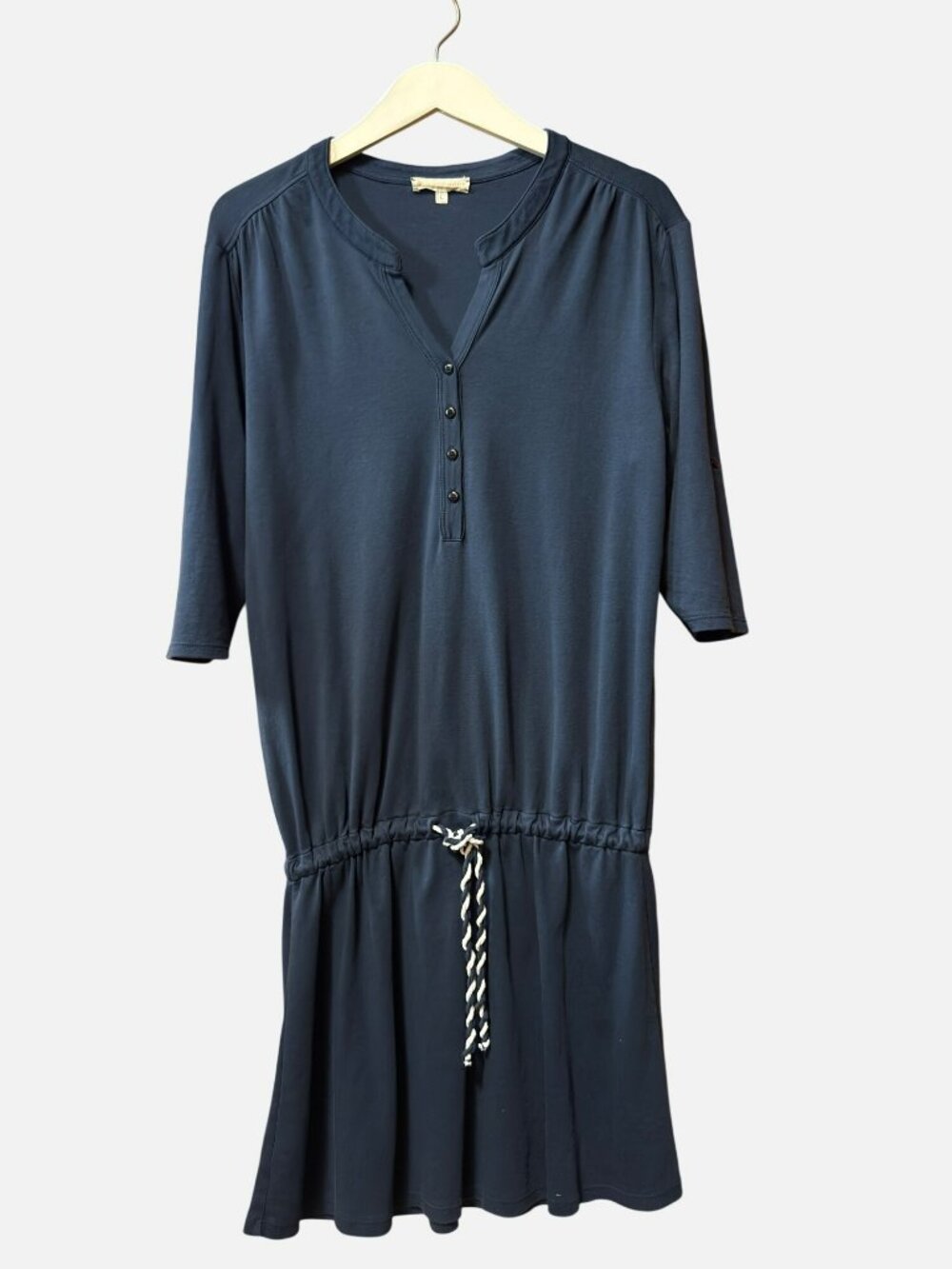 Indigenous Organic Cotton Navy Drawstring Waist Dress Size L